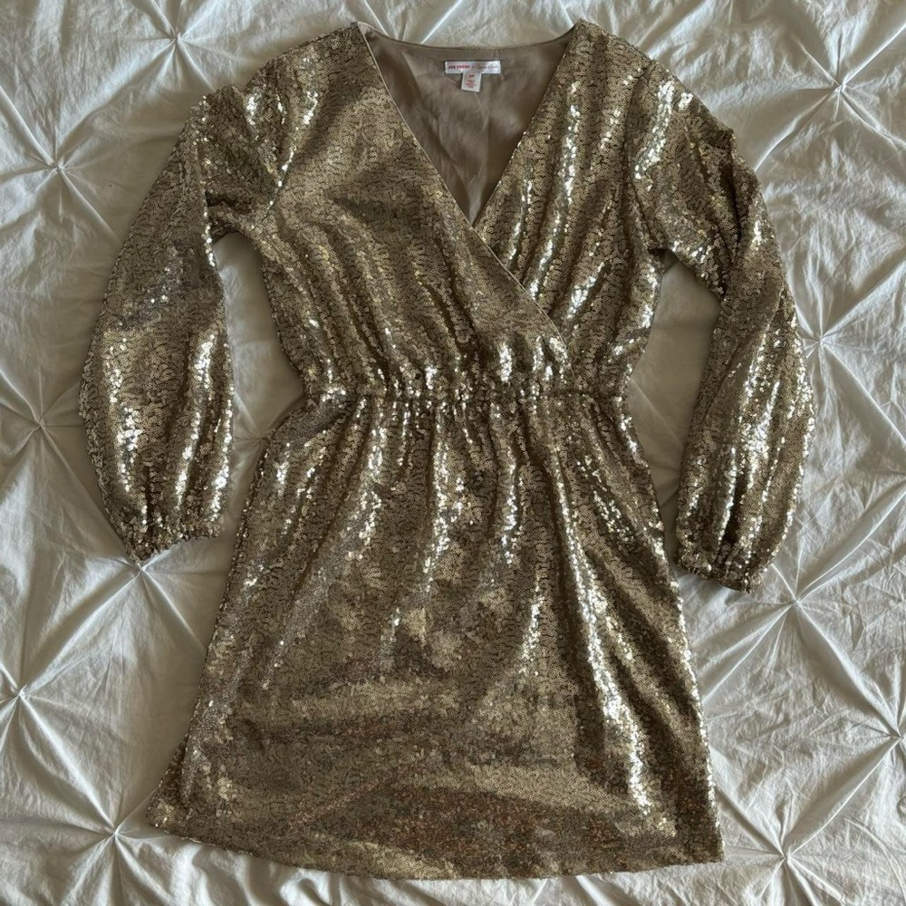joe fresh long sleeve sequins dress